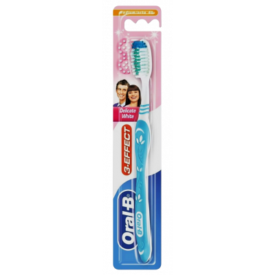 ORAL-B 1.2.3 DELICATE WHITE MEDIUM / 40 TOOTHBRUSH